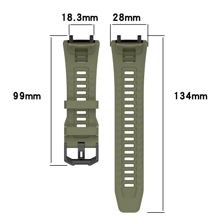 xDfind Solid Color Black Buckle Silicone Watch Band, For Amazfit T-Rex 3