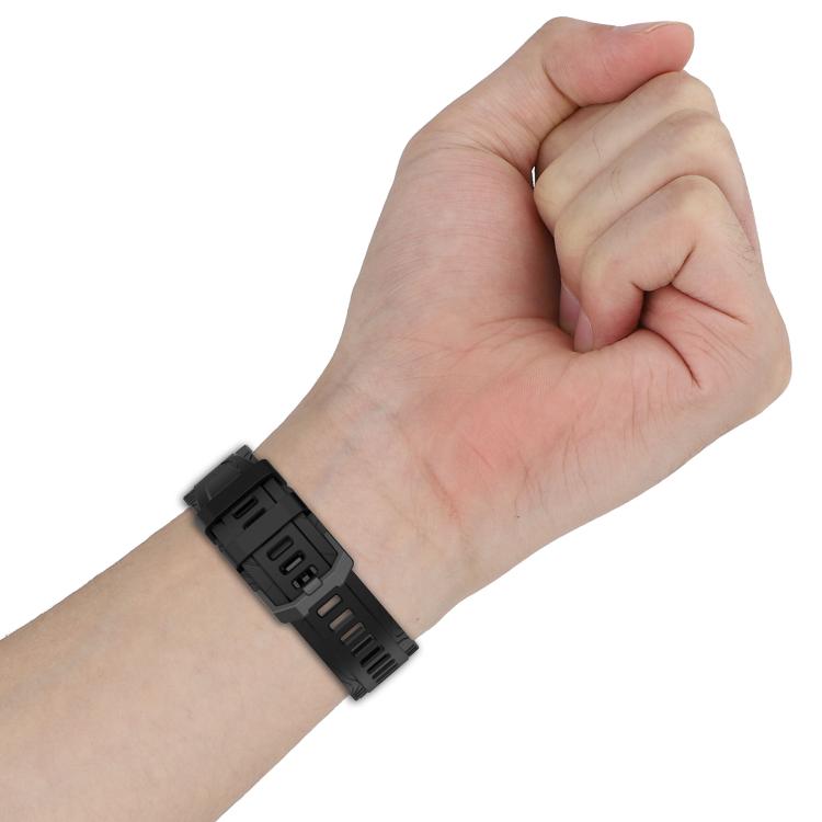 xDfind Solid Color Black Buckle Silicone Watch Band, For Amazfit T-Rex 3