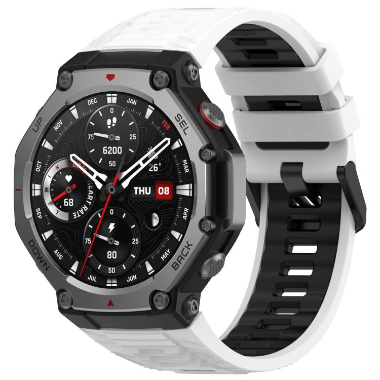 xDfind Two-color Black Buckle Silicone Watch Band, For Amazfit T-Rex 3