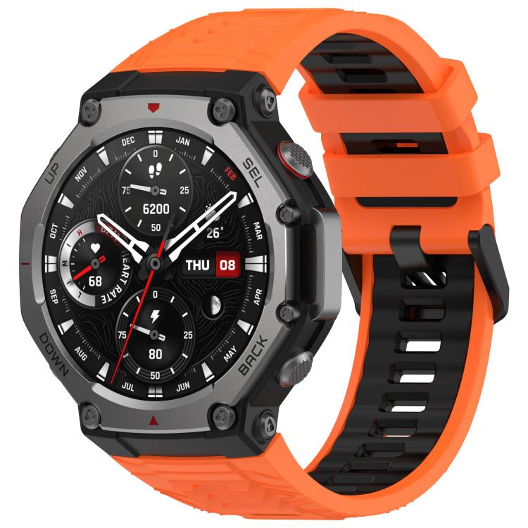 xDfind Two-color Black Buckle Silicone Watch Band, For Amazfit T-Rex 3