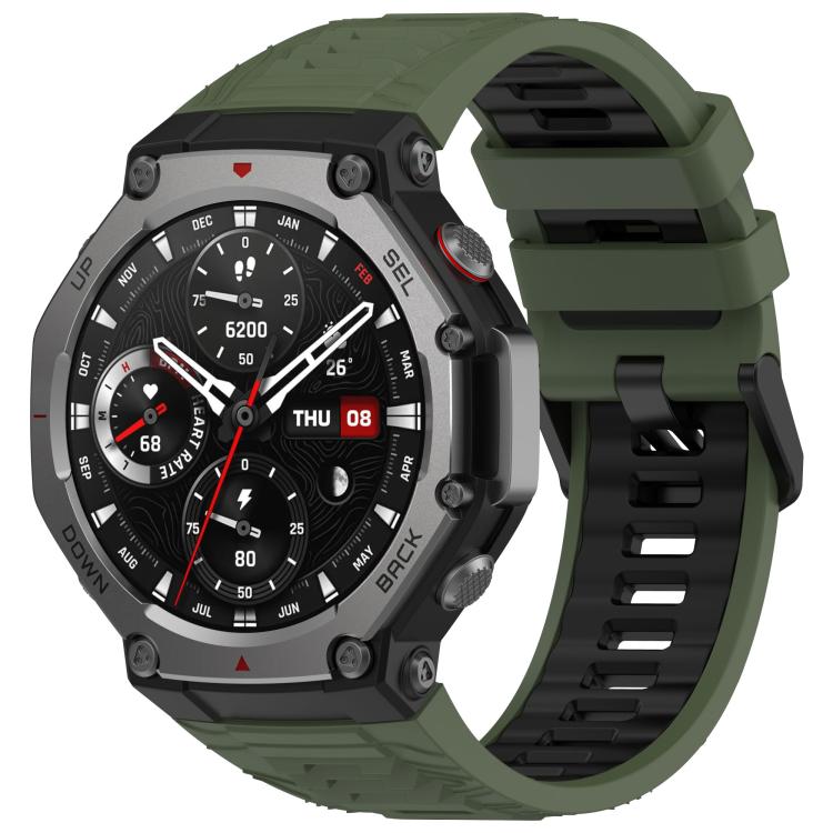 xDfind Two-color Black Buckle Silicone Watch Band
