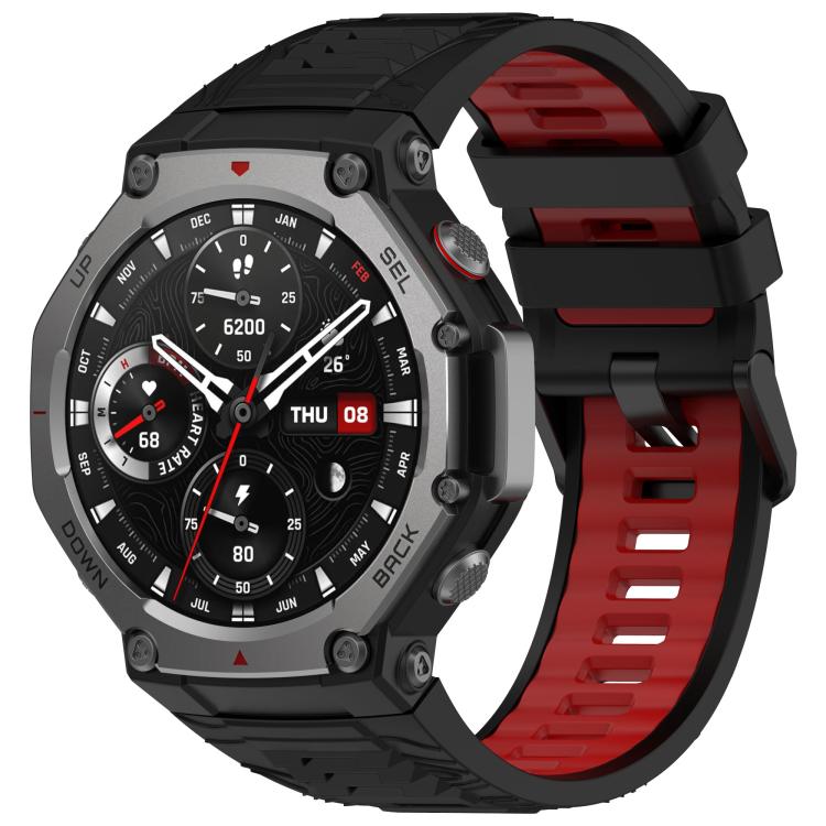 xDfind Two-color Black Buckle Silicone Watch Band, For Amazfit T-Rex 3