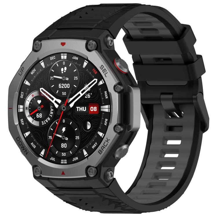 xDfind Two-color Black Buckle Silicone Watch Band