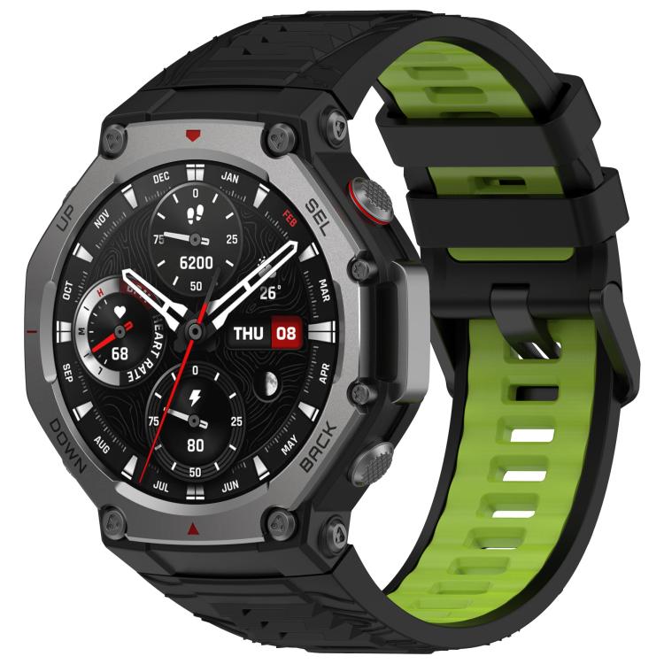 xDfind Two-color Black Buckle Silicone Watch Band, For Amazfit T-Rex 3