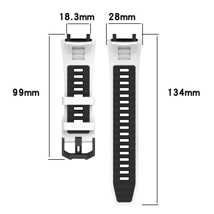 xDfind Two-color Black Buckle Silicone Watch Band