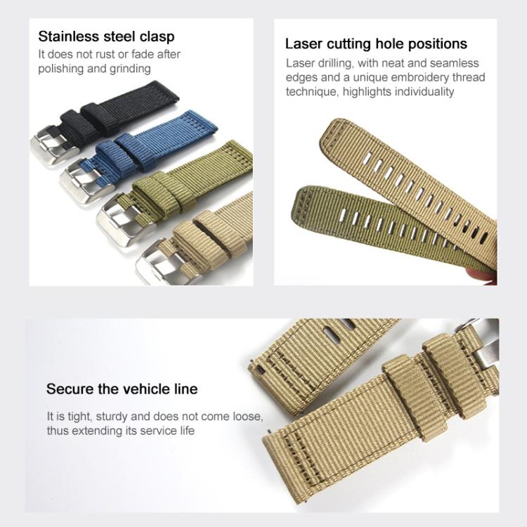 xDfind Two-section Nylon Watch Band, 22mm