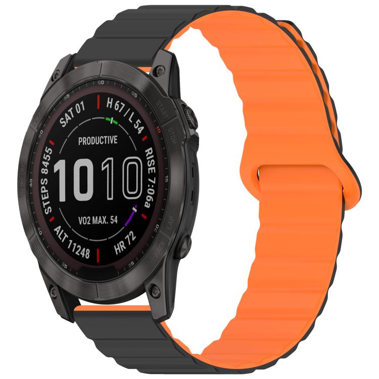 xDfind Loop Magnetic Glossy Silicone Watch Band, For Garmin Fenix 8/7X/6X/5X 26mm
