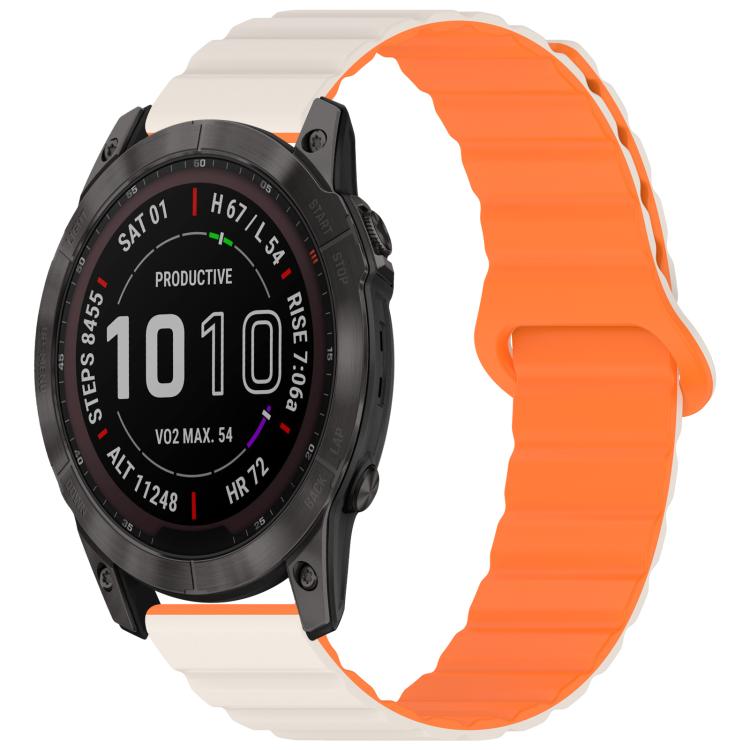 xDfind Loop Magnetic Glossy Silicone Watch Band, For Garmin Fenix 8/7X/6X/5X 26mm