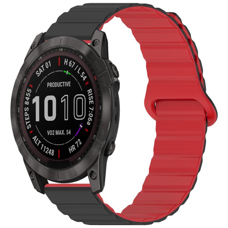 xDfind Loop Magnetic Glossy Silicone Watch Band, For Garmin Fenix 8/7X/6X/5X 26mm