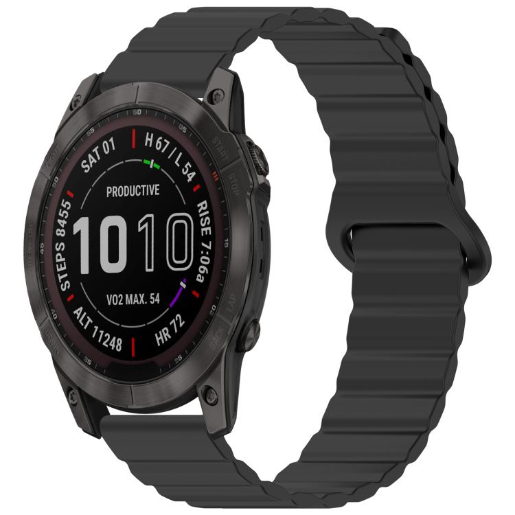 xDfind Loop Magnetic Glossy Silicone Watch Band, For Garmin Fenix 8/7X/6X/5X 26mm
