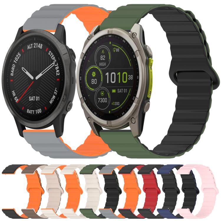 xDfind Loop Magnetic Glossy Silicone Watch Band, For Garmin Fenix 8/7X/6X/5X 26mm, For Garmin Forerunner 45 / 45S / Swim 2