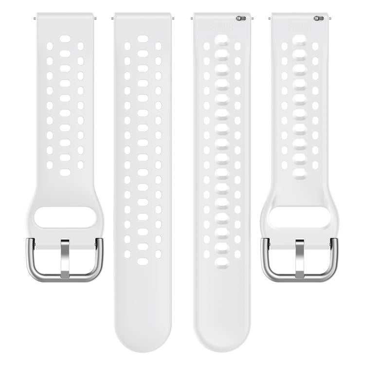 xDfind Silver Buckle Silicone Sport Watch Band, 20mm