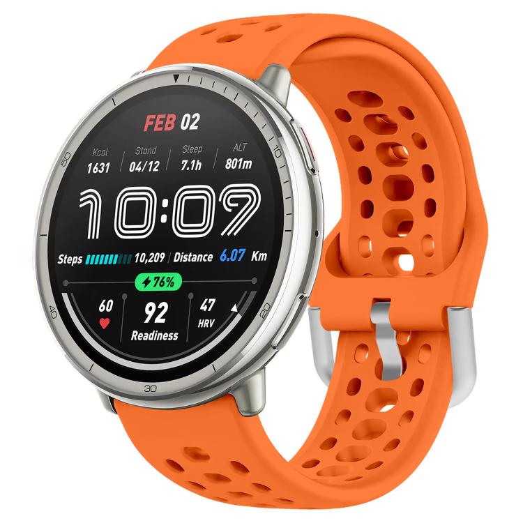 xDfind Silver Buckle Silicone Sport Watch Band, 20mm