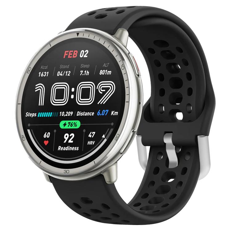 xDfind Silver Buckle Silicone Sport Watch Band, 20mm