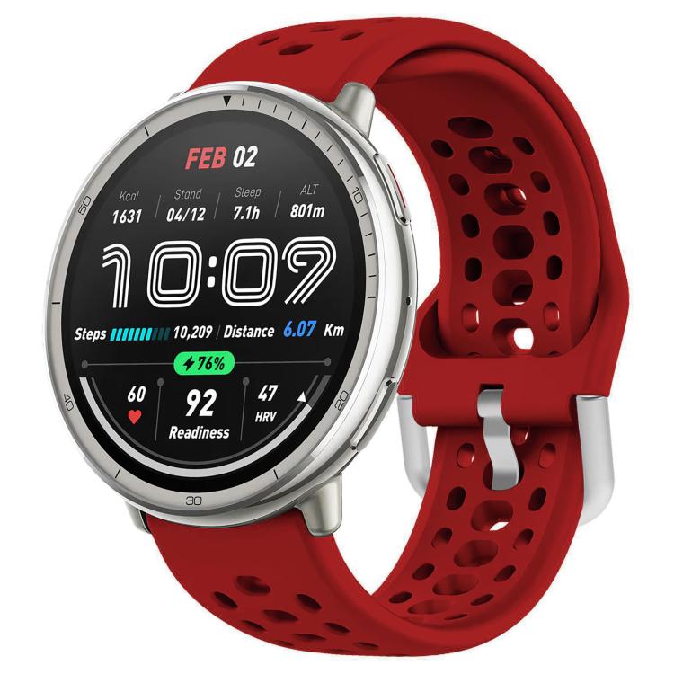 xDfind Silver Buckle Silicone Sport Watch Band, 20mm