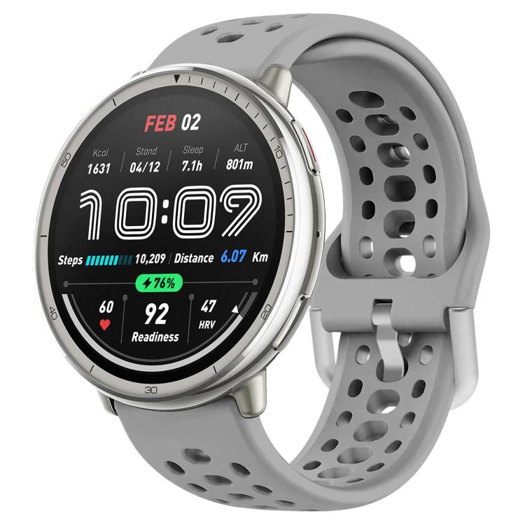 xDfind Silver Buckle Silicone Sport Watch Band, 20mm