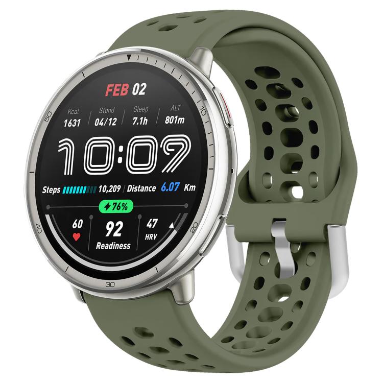 xDfind Silver Buckle Silicone Sport Watch Band
