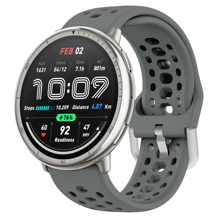 xDfind Silver Buckle Silicone Sport Watch Band, 20mm