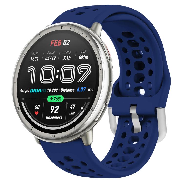 xDfind Silver Buckle Silicone Sport Watch Band, 20mm