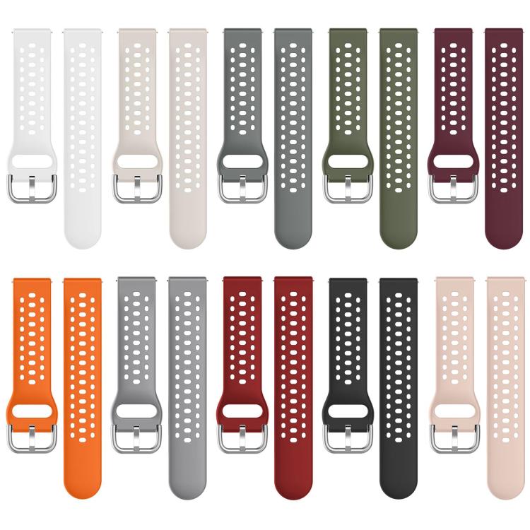 xDfind Silver Buckle Silicone Sport Watch Band
