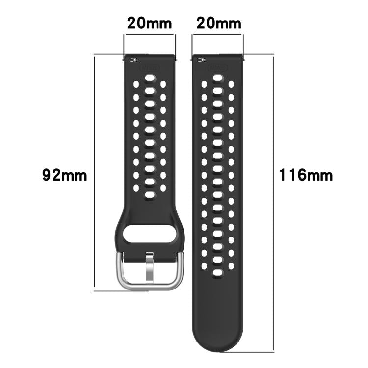 xDfind Silver Buckle Silicone Sport Watch Band