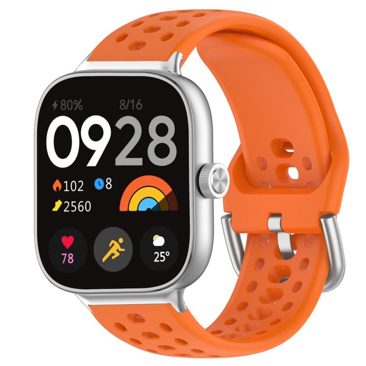 xDfind Silver Buckle Silicone Sport Watch Band, For Xiaomi Band 10 Pro / 9 Pro / Redmi Watch 6