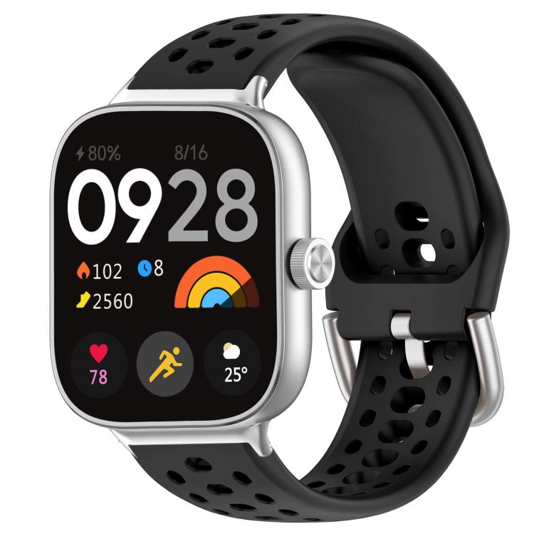 xDfind Silver Buckle Silicone Sport Watch Band, For Xiaomi Band 10 Pro / 9 Pro / Redmi Watch 6
