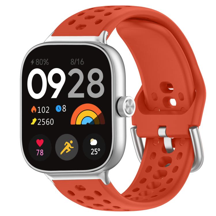 xDfind Silver Buckle Silicone Sport Watch Band, For Xiaomi Band 9 Pro / Redmi Watch 6 / 5