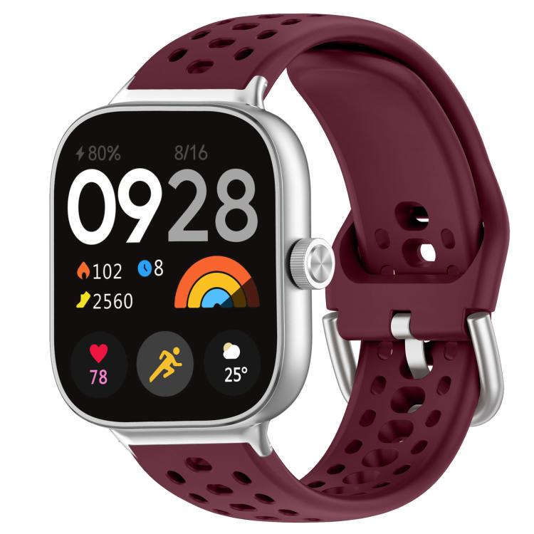 xDfind Silver Buckle Silicone Sport Watch Band, For Xiaomi Band 10 Pro / 9 Pro / Redmi Watch 6