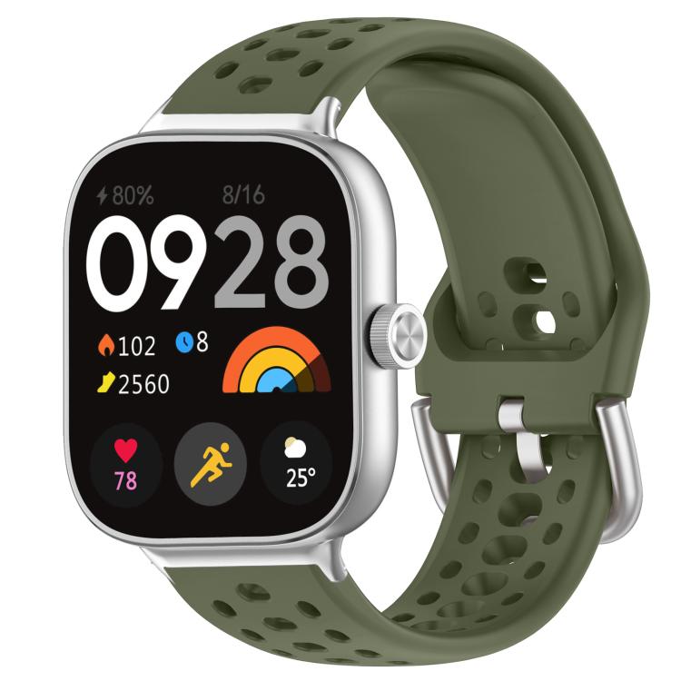 xDfind Silver Buckle Silicone Sport Watch Band, For Xiaomi Band 10 Pro / 9 Pro / Redmi Watch 6