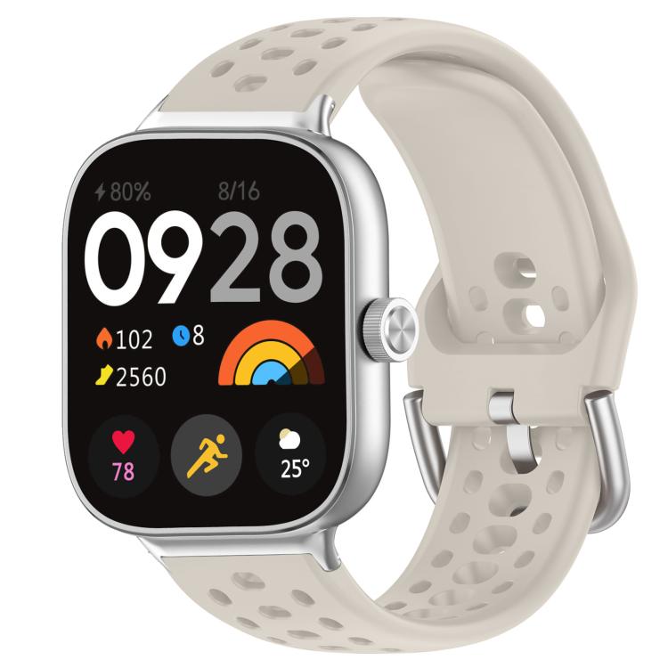 xDfind Silver Buckle Silicone Sport Watch Band, For Xiaomi Band 10 Pro / 9 Pro / Redmi Watch 6