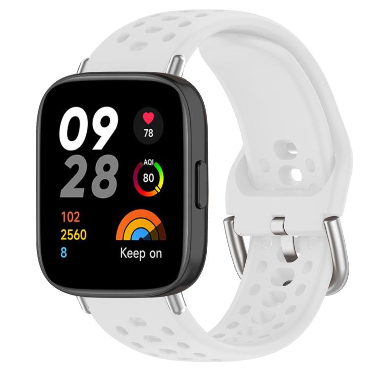 xDfind Silver Buckle Silicone Sport Watch Band