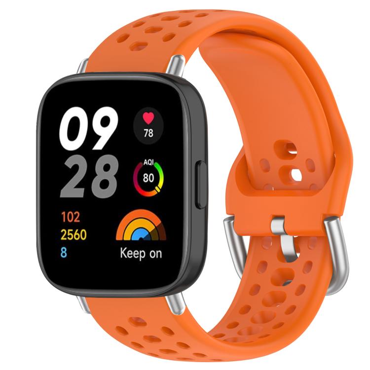 xDfind Silver Buckle Silicone Sport Watch Band