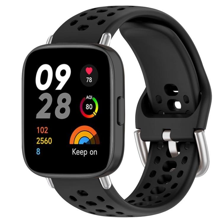 xDfind Silver Buckle Silicone Sport Watch Band