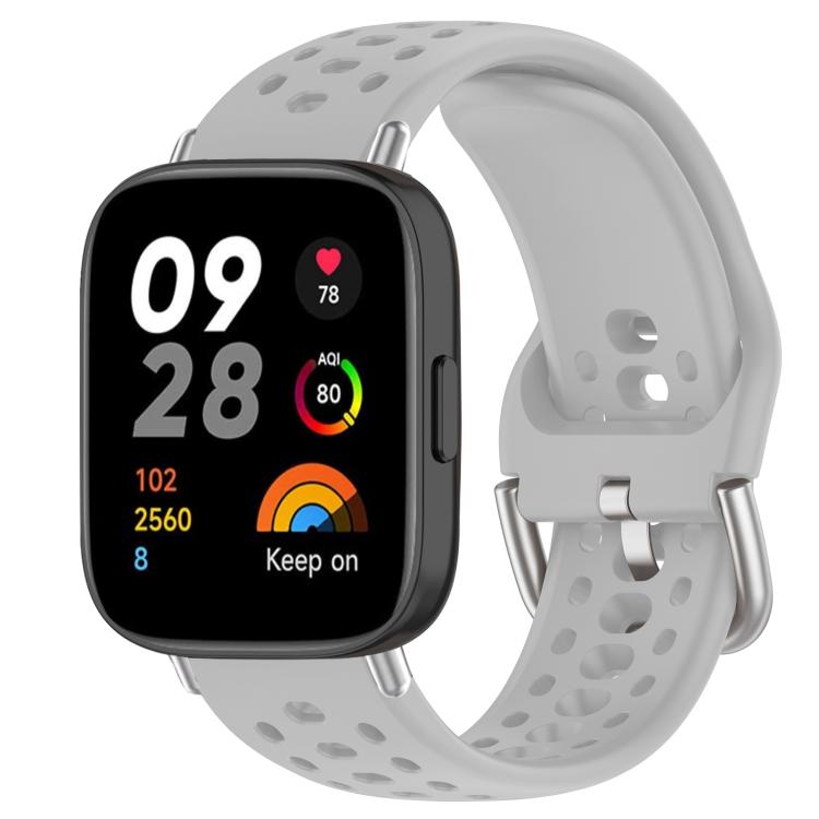 xDfind Silver Buckle Silicone Sport Watch Band