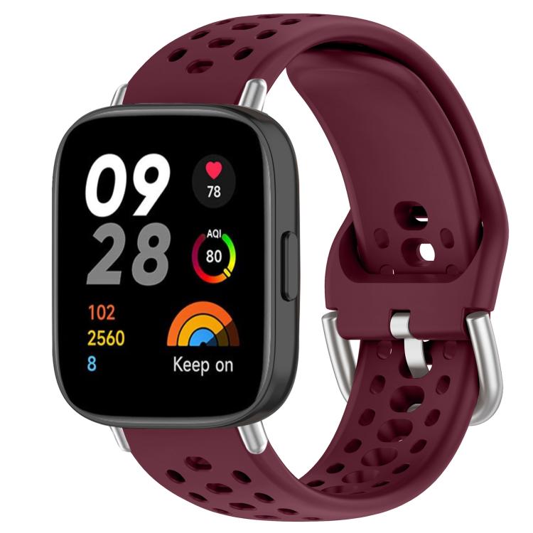 xDfind Silver Buckle Silicone Sport Watch Band