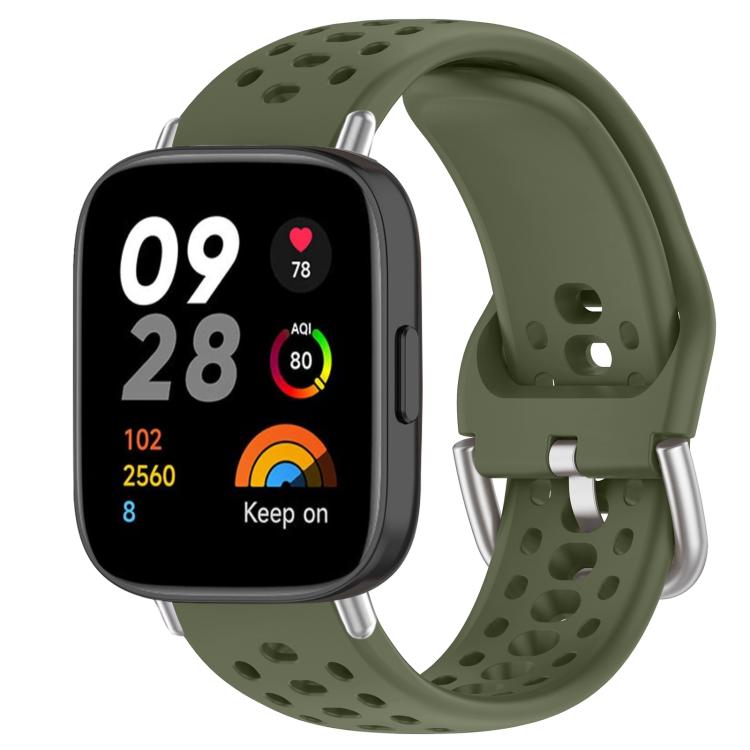 xDfind Silver Buckle Silicone Sport Watch Band, For Redmi Watch 3