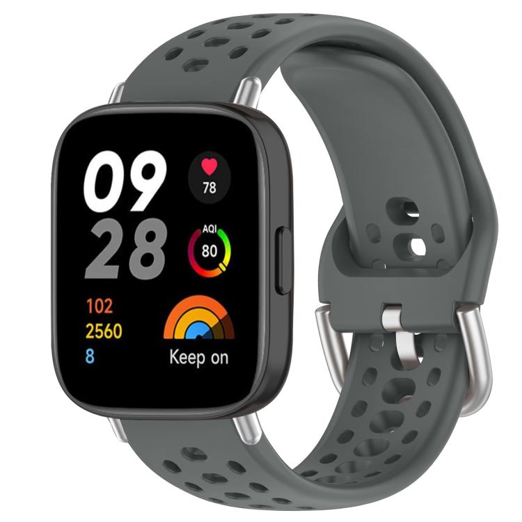 xDfind Silver Buckle Silicone Sport Watch Band