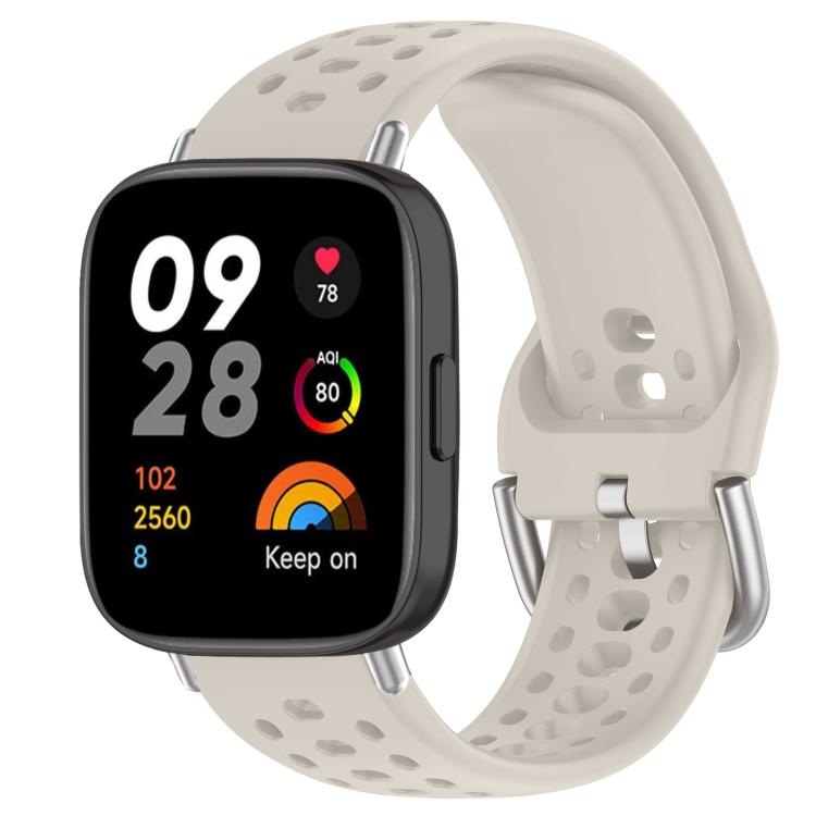 xDfind Silver Buckle Silicone Sport Watch Band