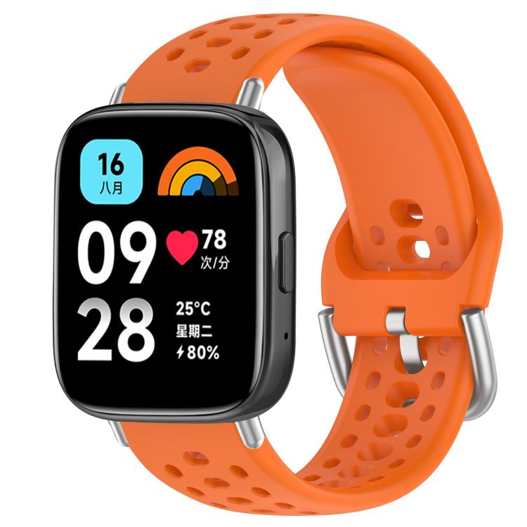 xDfind Silver Buckle Silicone Sport Watch Band, For Redmi Watch 3 Active / Watch 3 Lite