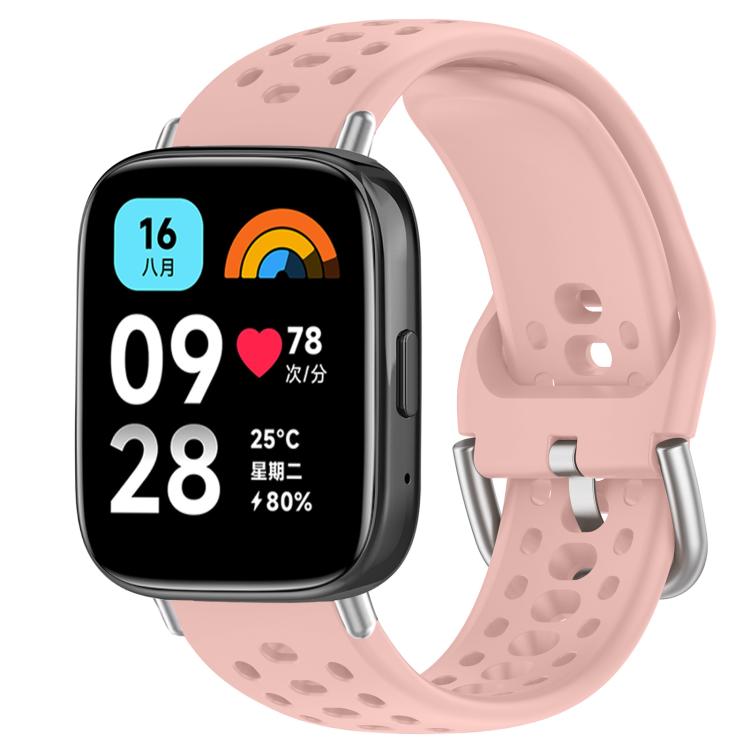 xDfind Silver Buckle Silicone Sport Watch Band, For Redmi Watch 3 Active / Watch 3 Lite