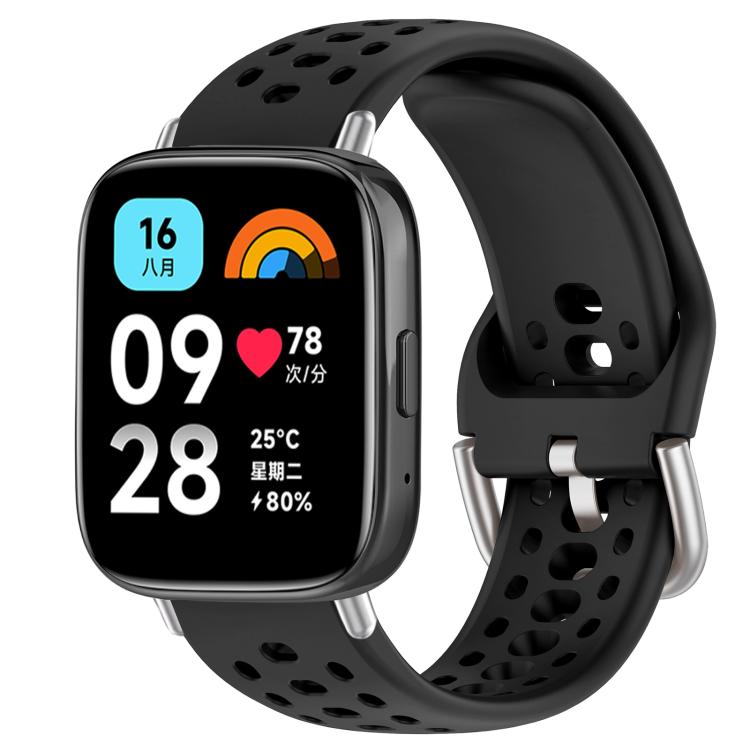xDfind Silver Buckle Silicone Sport Watch Band, For Redmi Watch 3 Active / Watch 3 Lite