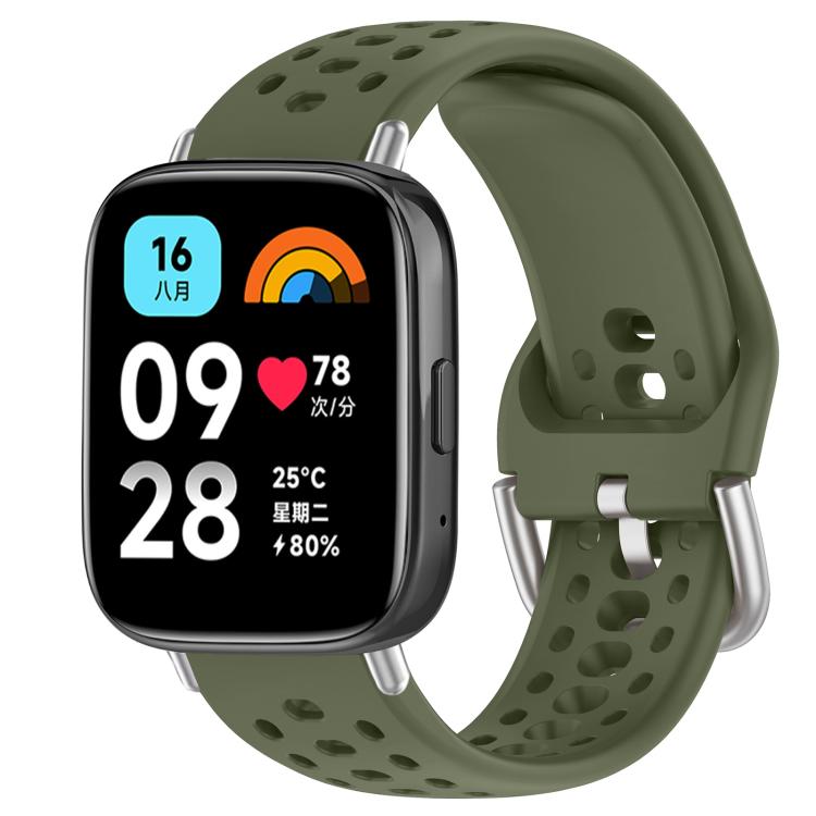 xDfind Silver Buckle Silicone Sport Watch Band, For Redmi Watch 3 Active / Watch 3 Lite