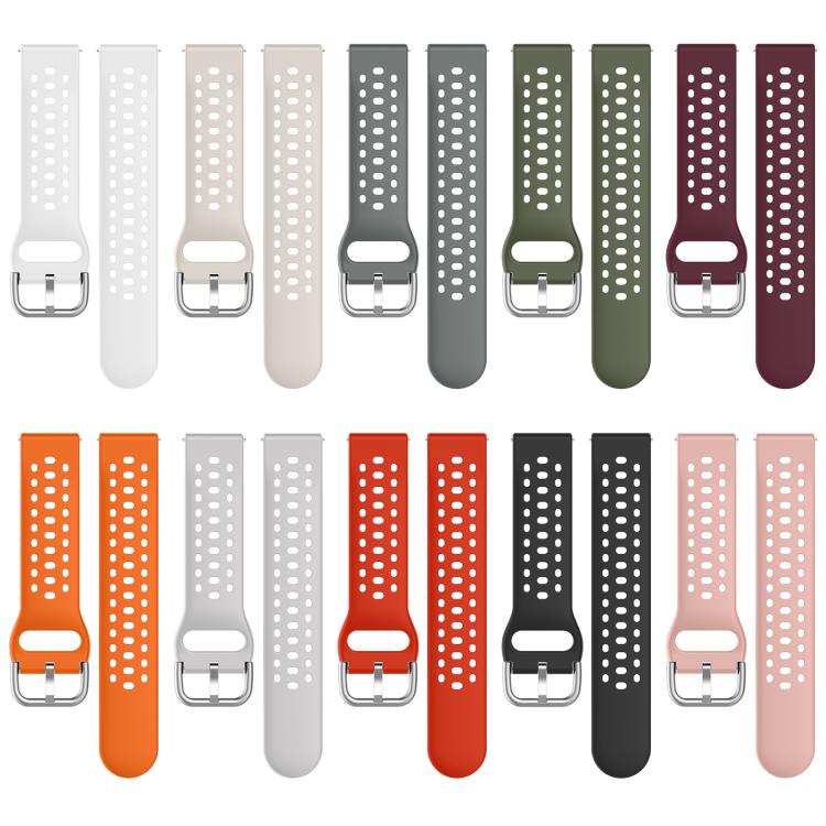 xDfind Silver Buckle Silicone Sport Watch Band