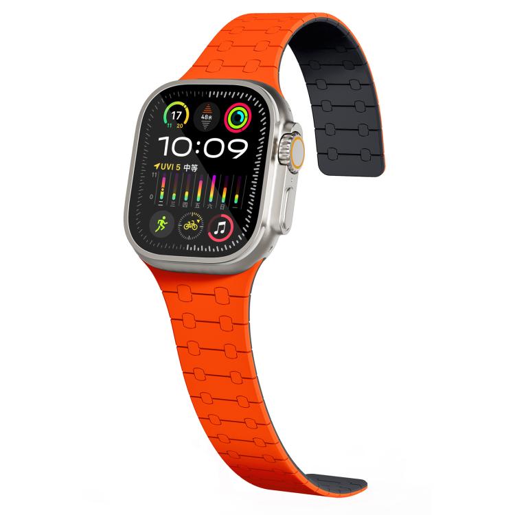 xDfind Contrasting Colors Magnetic Silicone Watch Band, For Apple Watch 42 / 44 / 45 / 46 / 49mm