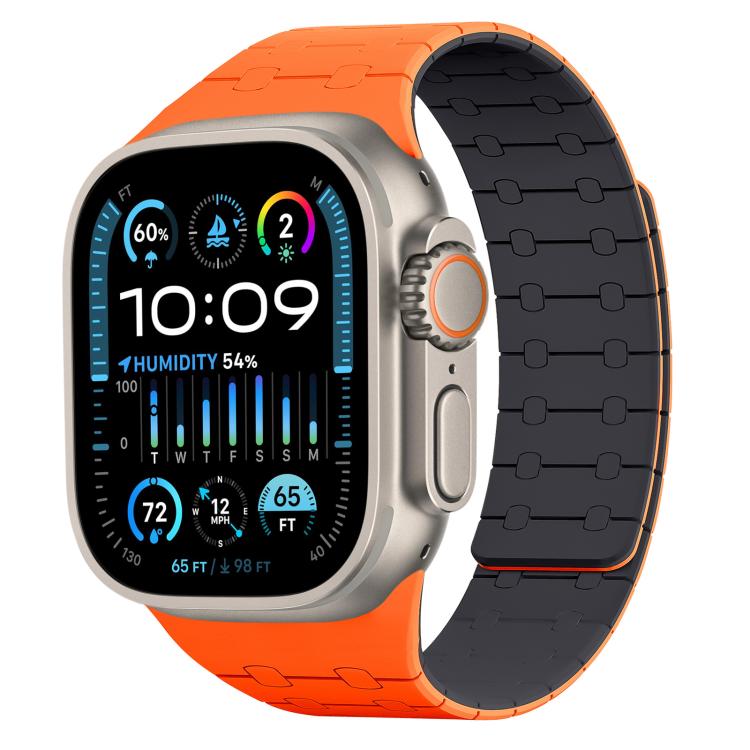 xDfind Contrasting Colors Magnetic Silicone Watch Band, For Apple Watch 42 / 44 / 45 / 46 / 49mm