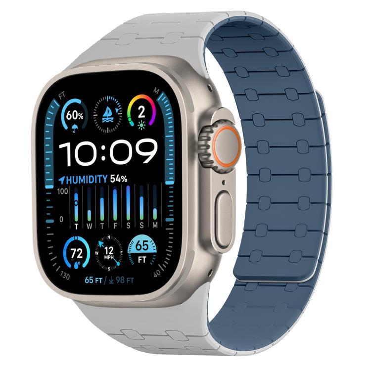 xDfind Contrasting Colors Magnetic Silicone Watch Band, For Apple Watch 42 / 44 / 45 / 46 / 49mm
