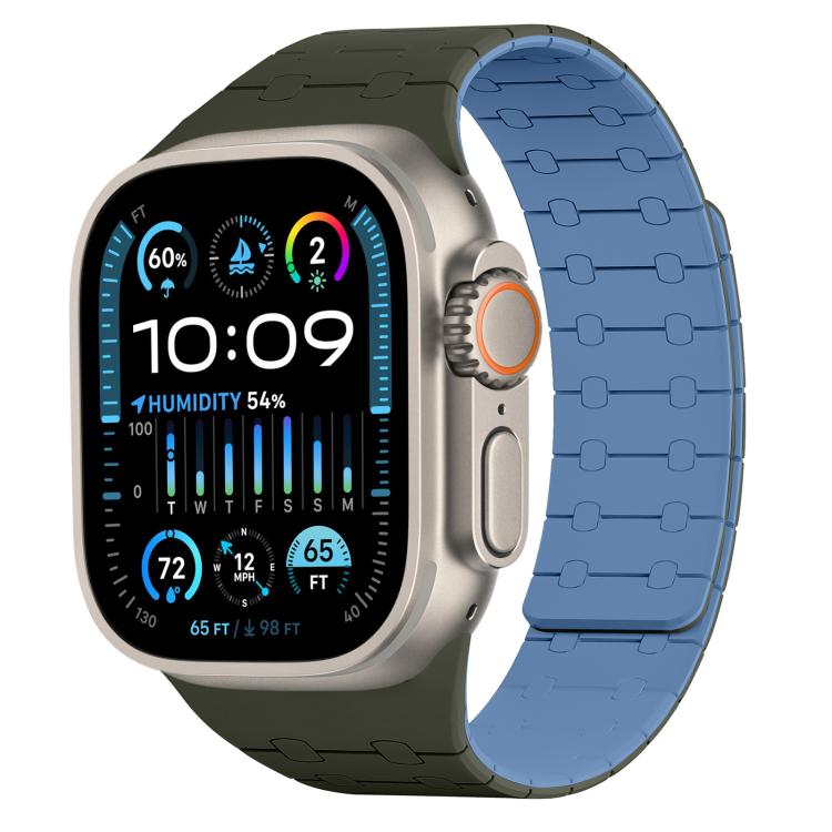 xDfind Contrasting Colors Magnetic Silicone Watch Band, For Apple Watch 42 / 44 / 45 / 46 / 49mm