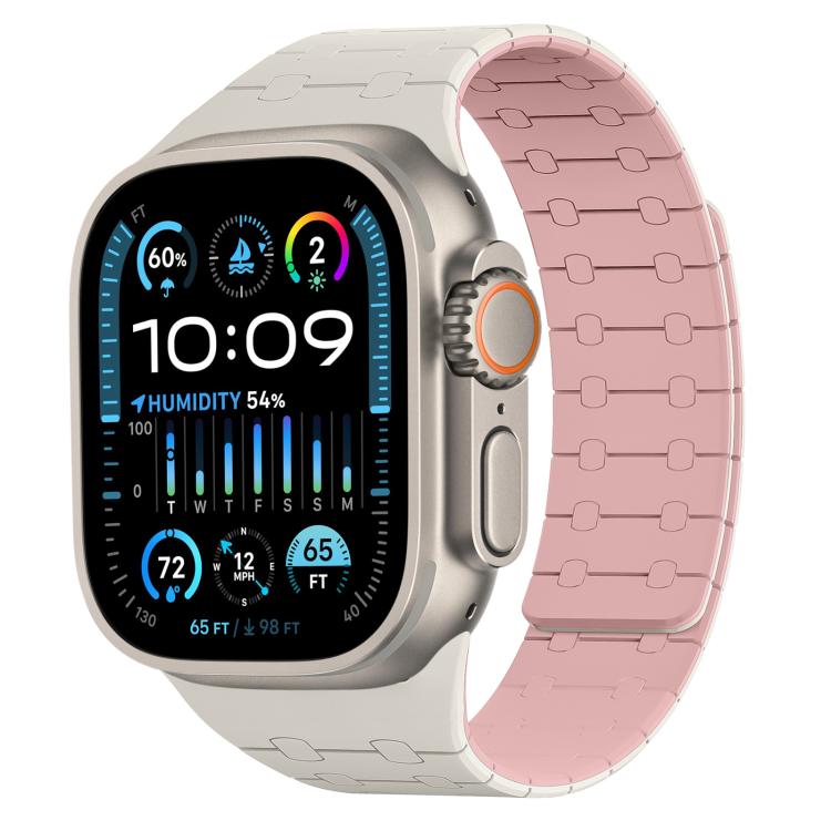 xDfind Contrasting Colors Magnetic Silicone Watch Band, For Apple Watch 42 / 44 / 45 / 46 / 49mm
