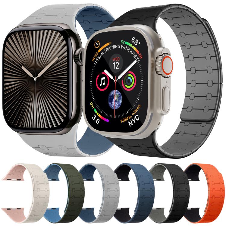 xDfind Contrasting Colors Magnetic Silicone Watch Band, For Apple Watch 38 / 40 / 41 / S10 42mm